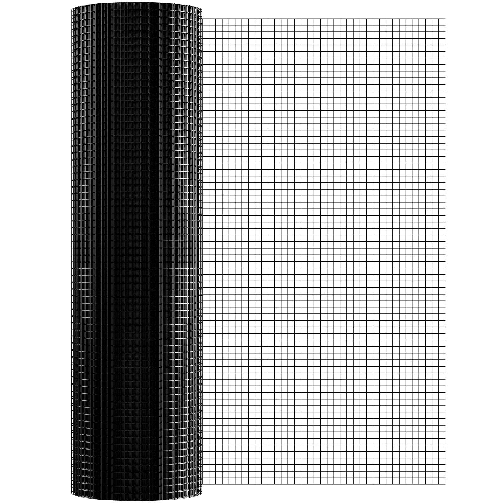 VEVOR Hardware Cloth, 36'' x 50' Galvanized Wire Mesh Roll, 19 Gauge Chicken Wire Fence Roll, Vinyl Coating Metal Wire Mesh for Chicken Coop Barrier, Rabbit Snake Fences, Poultry Enclosures