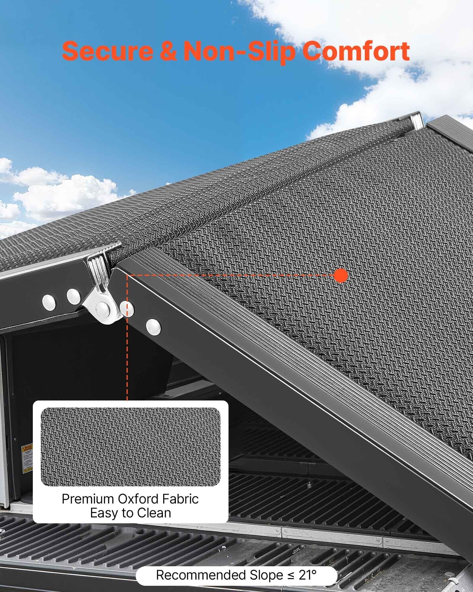 Dog Ramp for Cars, 1800 × 508 mm, Folding Pet Ramps for Medium & Large Dogs up to 113 kg, Pet Stair Ramp with Non-Slip Oxford Fabric Surface, Portable Outdoor Dog Car Ramps for SUV & Truck