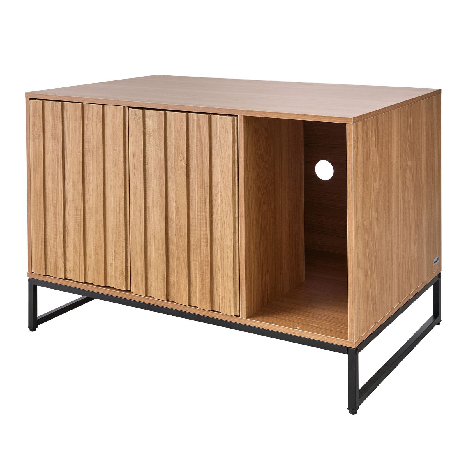 VEVOR Cat Litter Box Enclosure Furniture, 80 cm Hidden Litter Box Cabinet with Scratch Pad & Storage, Waterproof Cat Washroom End Table Cat House, Fit Most of Litterbox, for Bedroom Living Room