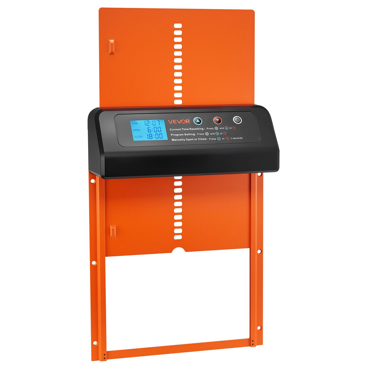 VEVOR Automatic Chicken Coop Door, Battery Powered Chicken Coop Door with Timer & Manual Setting, Anti-Pinch Security, Durable Aluminum Alloy, Chick Run Gate Opener with Waterproof Sealing, Orange