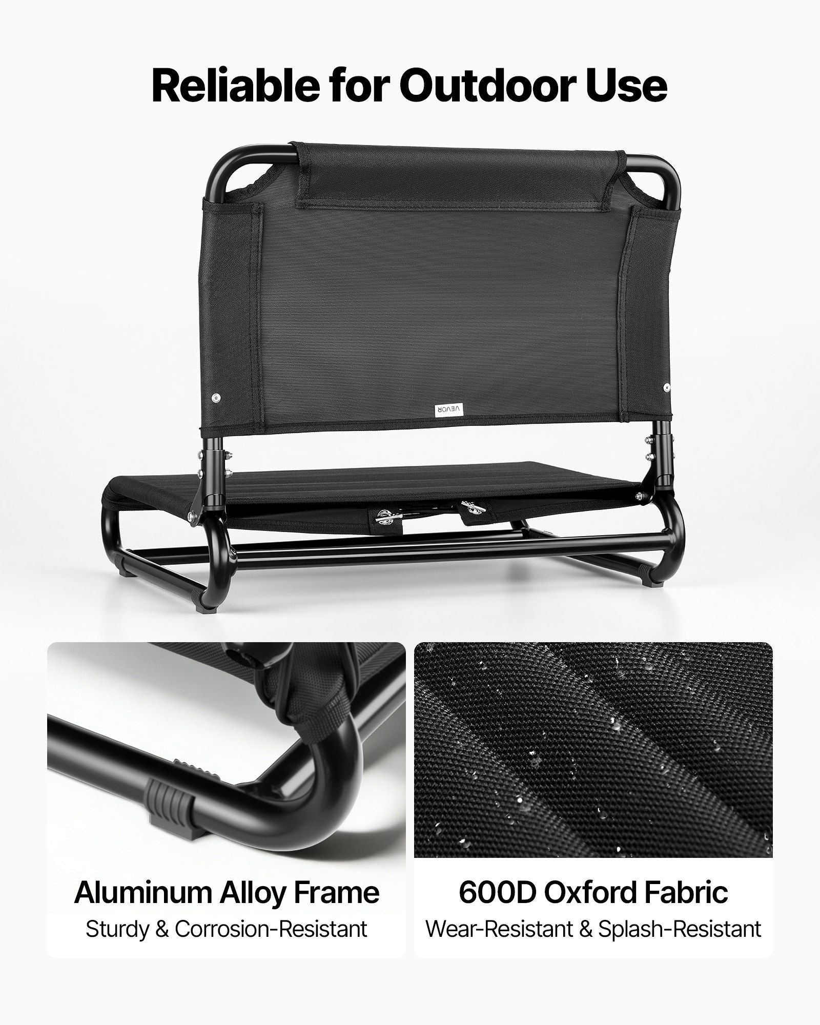 Kayak Seat, Folding Kayak Seat with Comfortable Back Support, Aluminum Alloy Frame & 600D Oxford Fabric, Easy Assembly for Paddling, Fishing and Recreational Kayaking