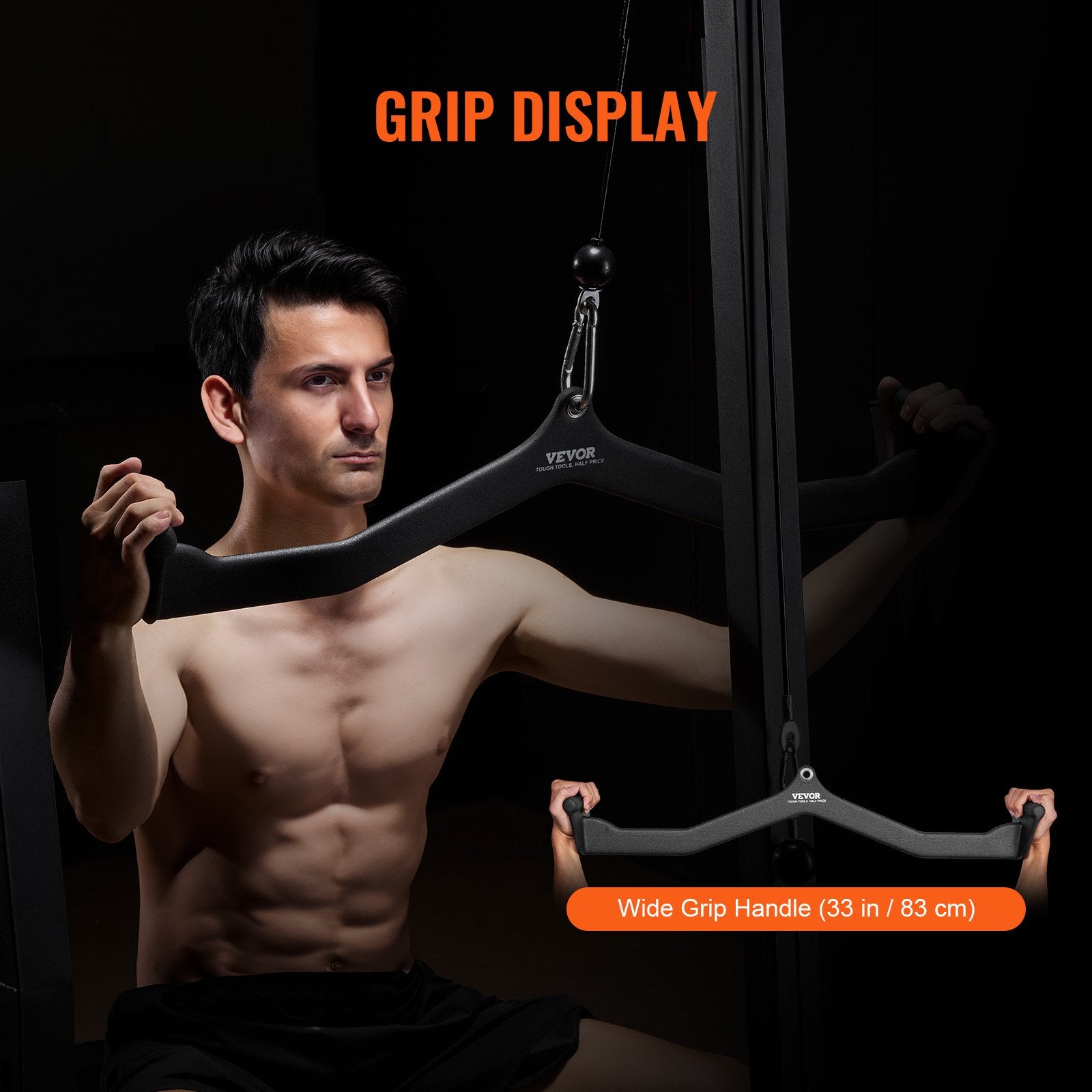 VEVOR LAT Pulldown Bar Tricep Handle Attachment V-bar Cable Machine for Home Gym