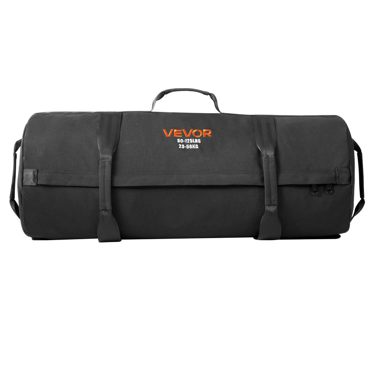 VEVOR Workout Sandbag, Heavy Duty Workout Power Bags with Handles, 23-56 kg Adjustable Slam Bag for Fitness Strength Weight Training Cross-Training, Home Gym Exercise, Black (Unfilled)