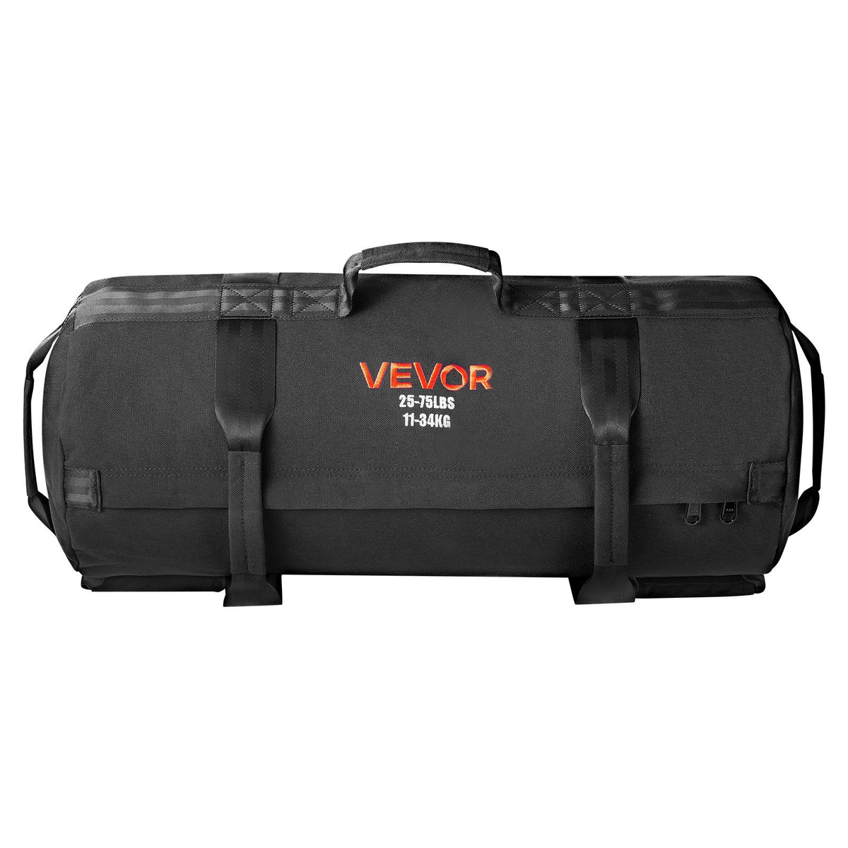 VEVOR Workout Sandbag, Heavy Duty Workout Power Bags with Handles, 11-34 kg Adjustable Slam Bag for Fitness Strength Weight Training Cross-Training, Home Gym Exercise, Black (Unfilled)