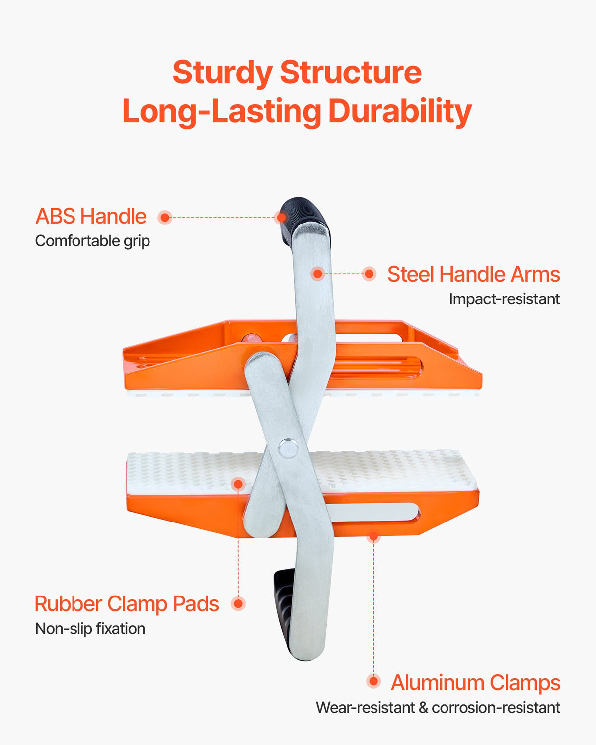 VEVOR Double Handed Stone Carrying Clamps, 299 kg Load Capacity, 2 Pack Granite Panel Carriers Lifting Tools with Rubber-lined (0-60 mm), Heavy Duty lifting Clamps for Plywood, Glass, Granite