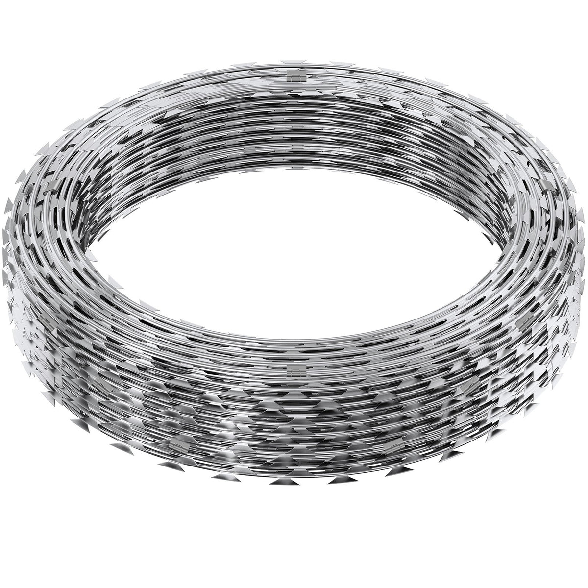 VEVOR Razor Wire Razor Barbed Wire 147ft 3Rolls Razor Wire Fencing Double Spiral