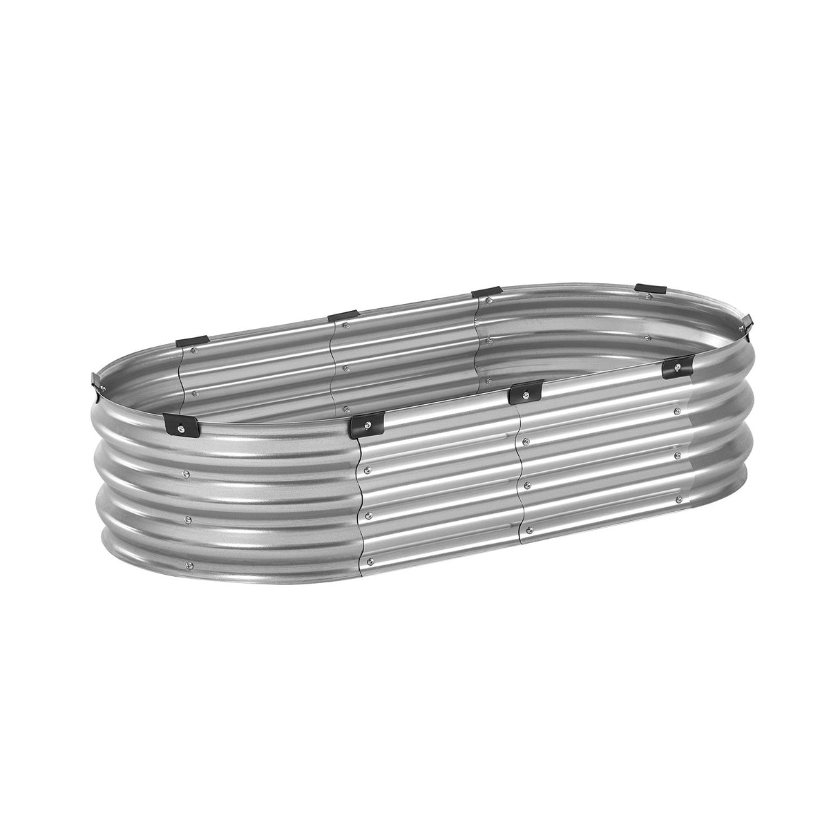 VEVOR Metal Raised Garden Bed 4x2x1 ft Outdoor Galvanized Planter Box Silver