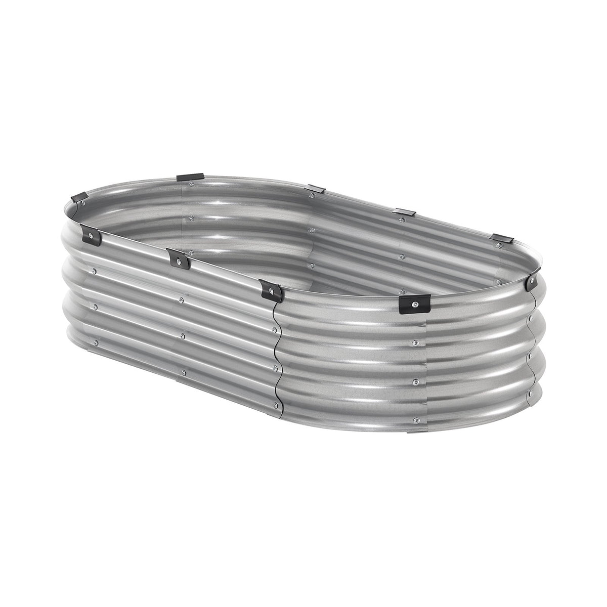 VEVOR Metal Raised Garden Bed 4x2x1 ft Outdoor Galvanized Planter Box Silver