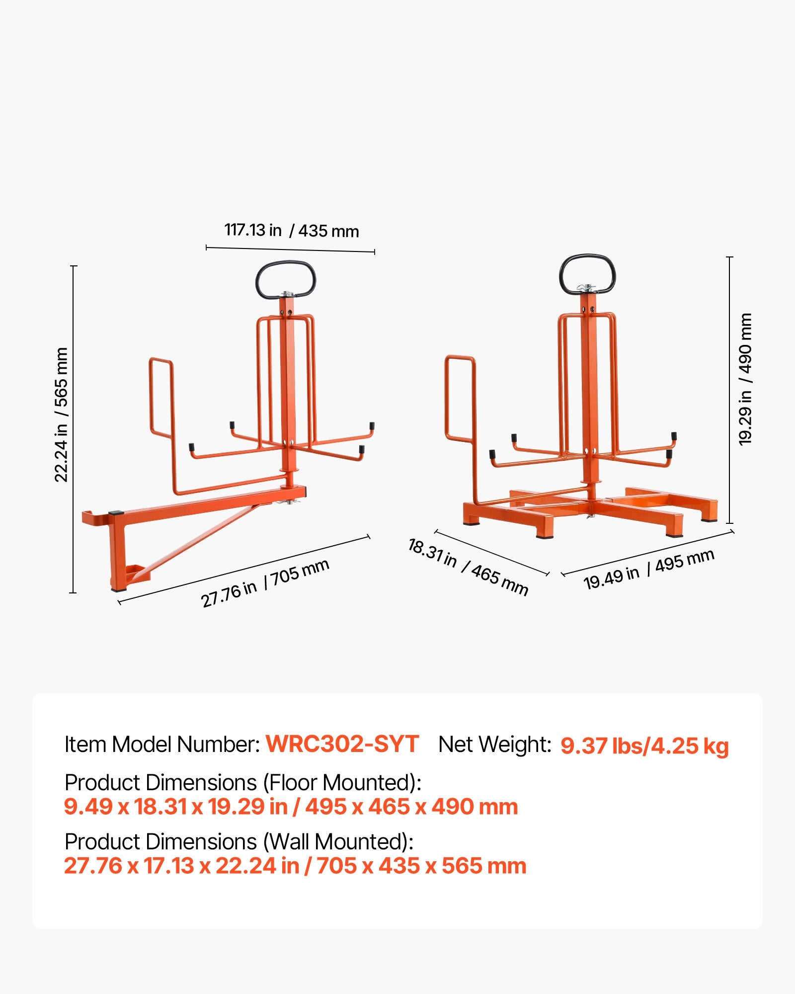 VEVOR Cable Dispenser Floor Stud Mounted Portable Electrical Industrial Retail