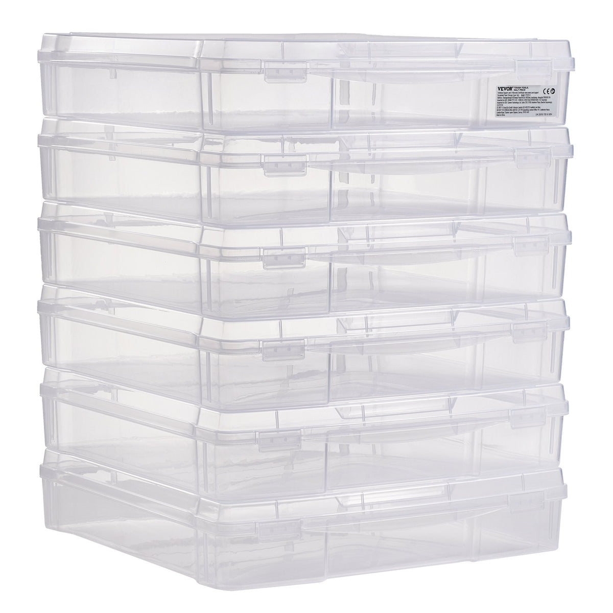 Scrapbook Paper Storage 6 Pack Stackable Plastic Board Game Boxes Clear Case