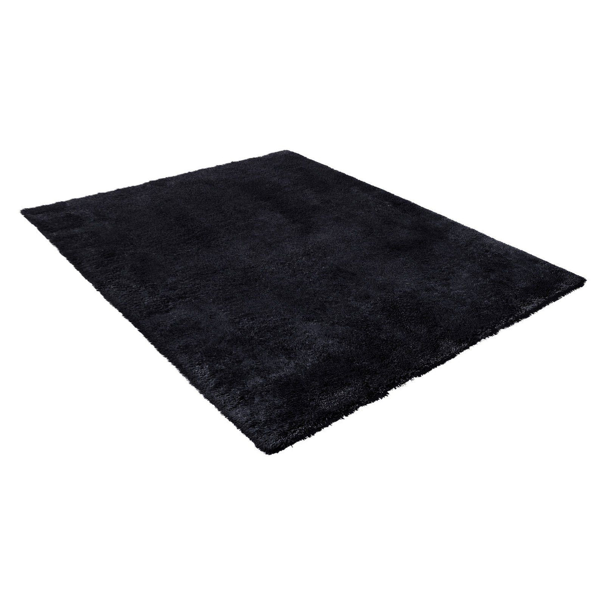 Indoor Plush Area Rugs, 2.44 x 3.05m Soft Plush Carpet, Furry Shag Area Rugs for Living Room, Bedroom, Sunroom, Modern Home Decor Aesthetic, Non-Shedding, Non-Woven, Slip-Resistant, Black