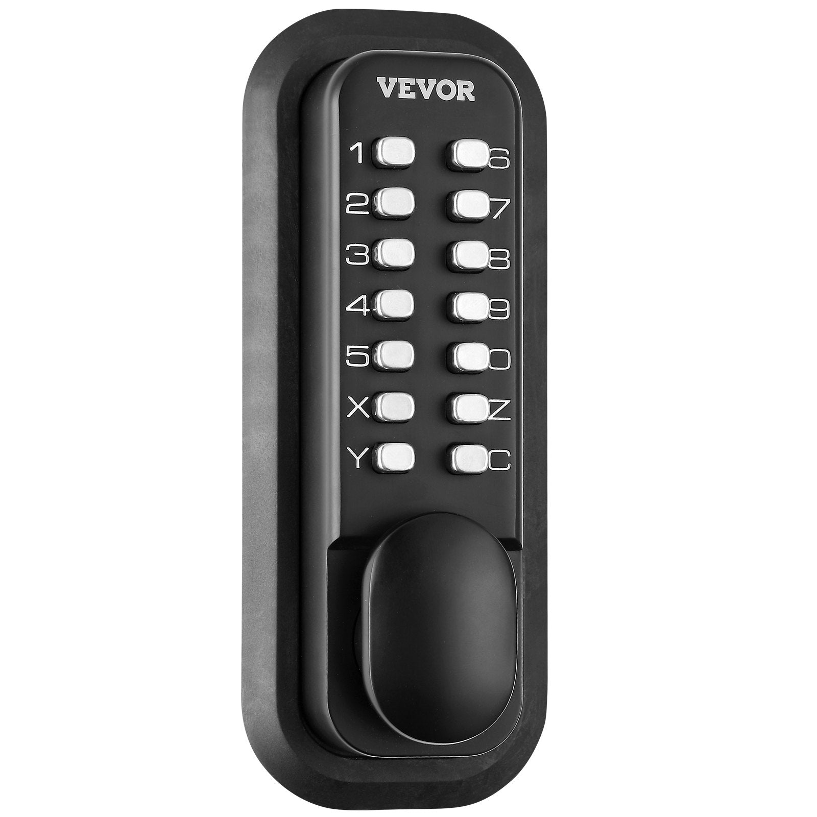 VEVOR Mechanical Keyless Entry Door Lock, 14 Digit Keypad, Water-proof Zinc Alloy, Outdoor Gate Door Locks Set with Surface-mounted Latch, Keypad and Knob, Easy to Install, for Garden, Garage, Yard