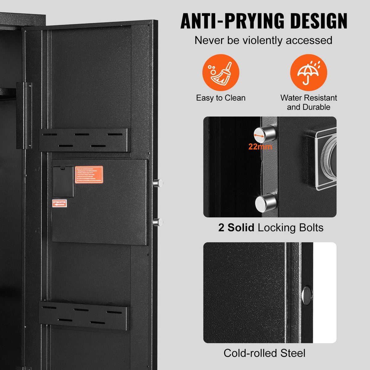 6-8 Rifles Gun Safe, Rifle Safe with Lock & Digital Keypad, Quick Access Tall Gun Storage Cabinet with Removable Shelf, Rifle Cabinet for Home Rifle and Shotguns