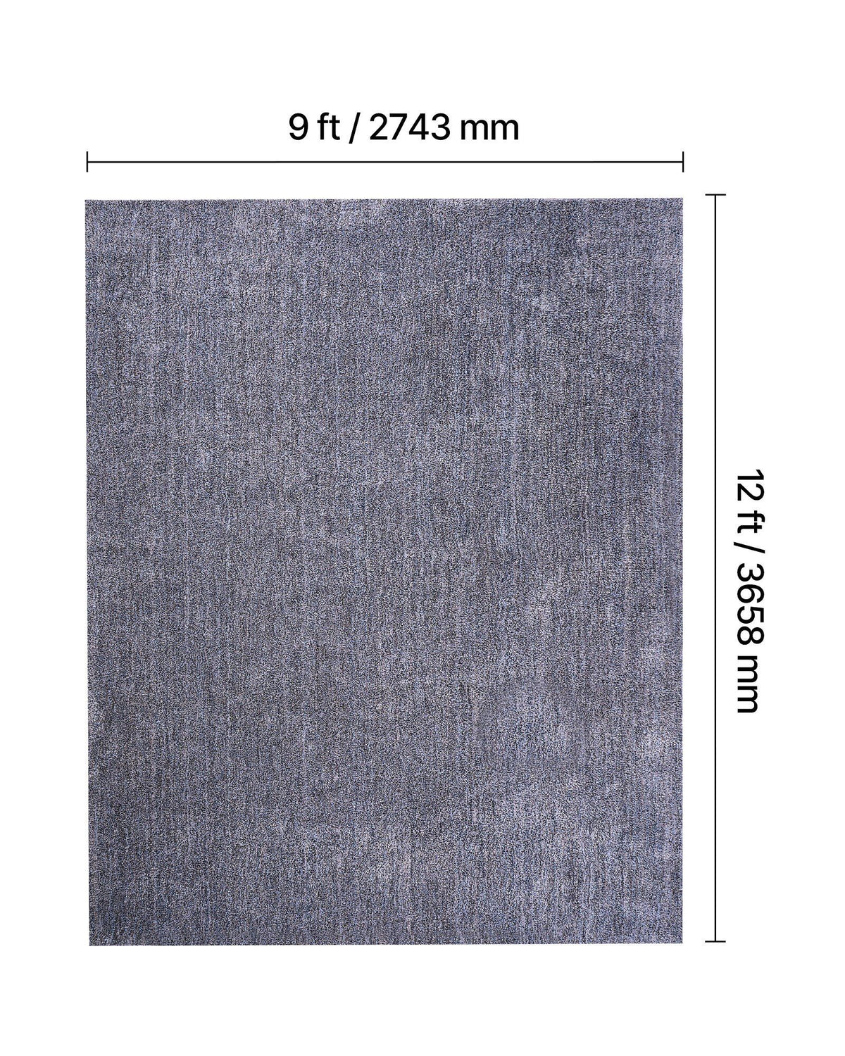 Indoor Plush Area Rugs, 2.74 x 3.66 m Plush Carpet, Area Rugs Furry with Long Plushs Pile, Thick & Durable High-Pile Rug for High-Traffic Areas, Non-Shedding & Non-Slip Backing, Blue-Gray