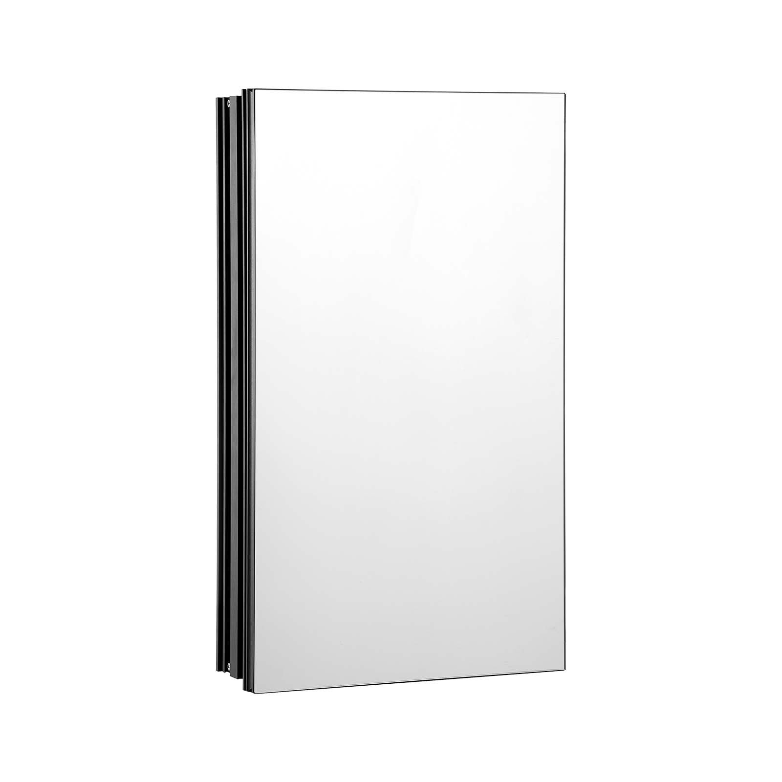 Medicine Cabinet, 14 x 24 inches, Medicine Cabinet for Bathroom with Mirror,  Aluminum Frame Bathroom Wall Cabinet, 2-layer Adjustable Shelves, Recessed & Wall-mounted Installation