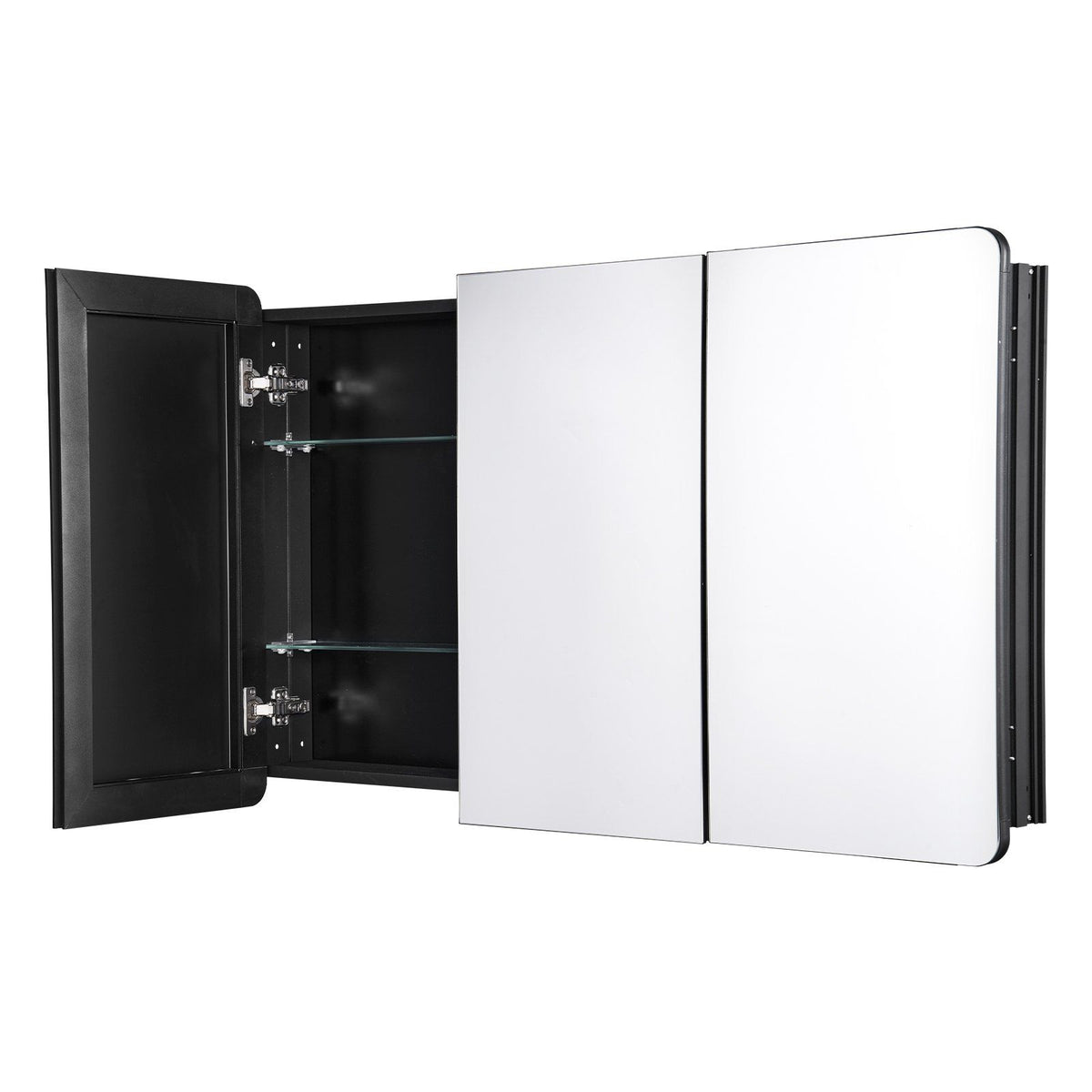 Medicine Cabinet, 25.5 x 40 inch, Medicine Cabinet for Bathroom with Mirror,  Aluminum Frame Bathroom Wall Cabinet, 4-layer Adjustable Shelves, Recessed &amp; Wall-mounted Installation