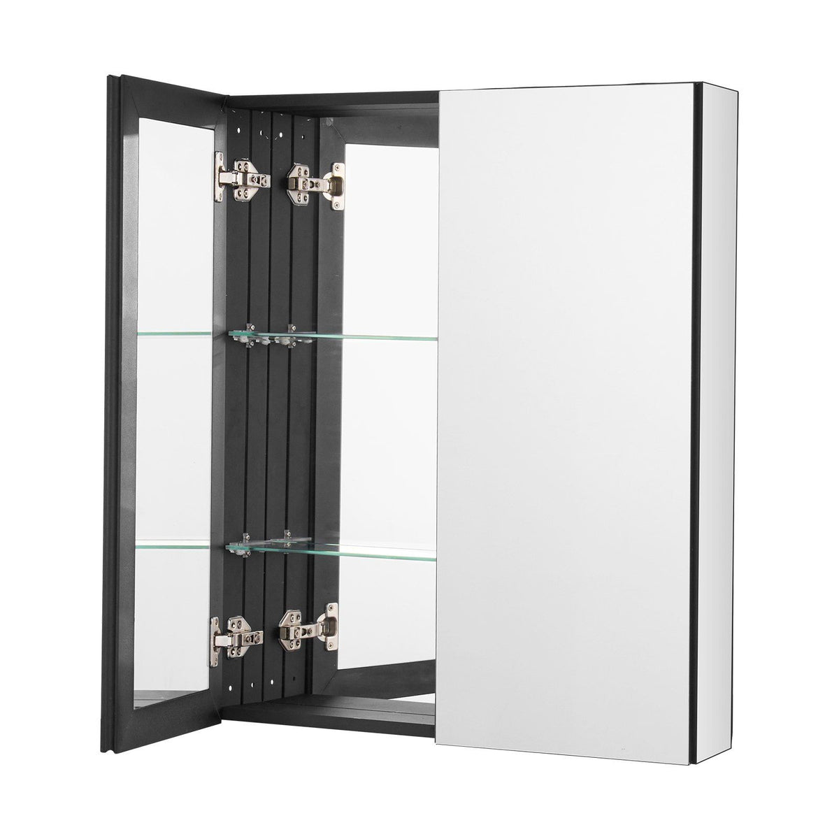 Medicine Cabinet, 26 x 30 inch, Medicine Cabinet for Bathroom with Mirror,  Aluminum Frame Bathroom Wall Cabinet, 2-layer Adjustable Shelves, Recessed &amp; Wall-mounted Installation