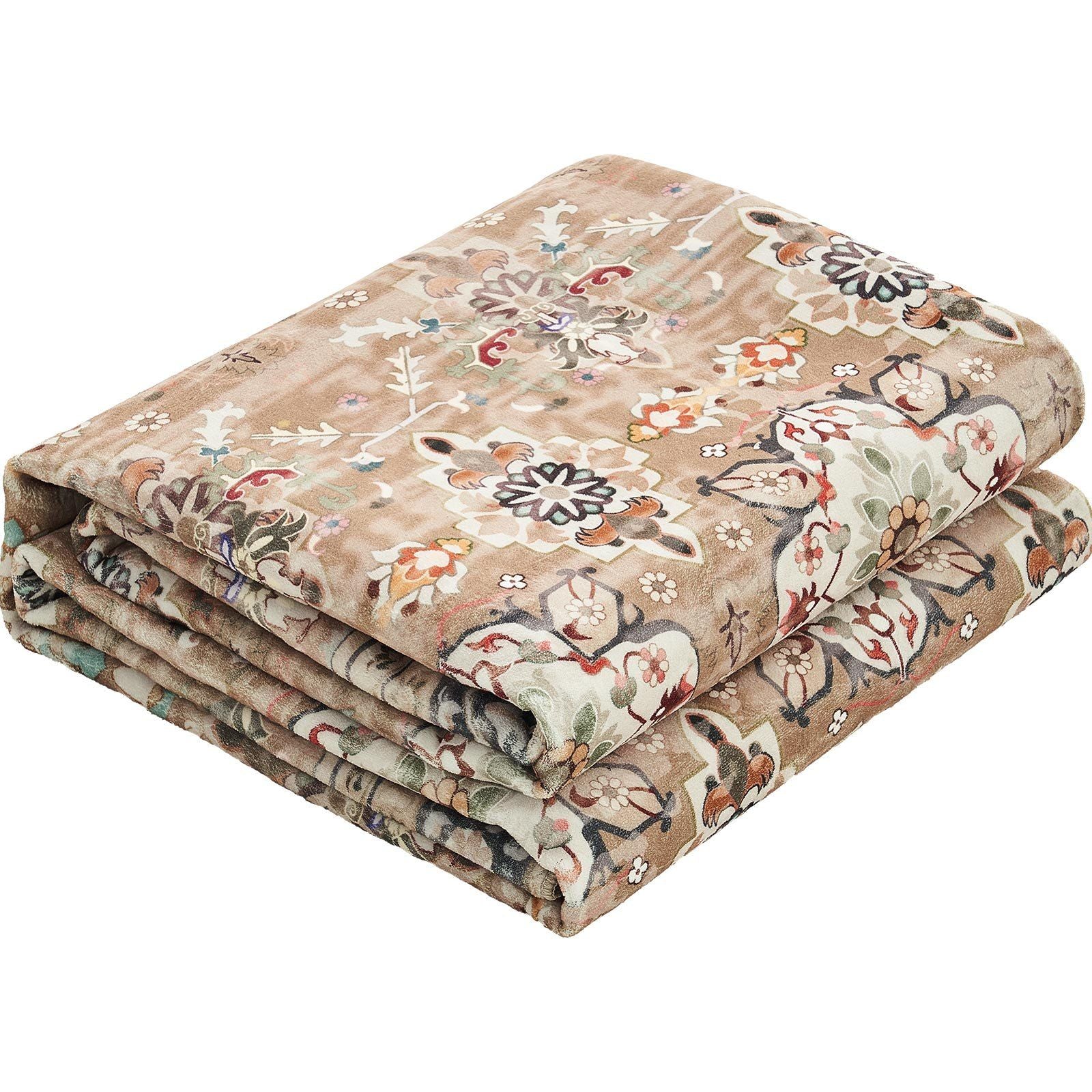 Area Rug, 1828.8x2743.2mm Large Washable Rug, Non-Slip Tear-Resistant Soft Carpet, Pet & Child Friendly Vintage Area Rugs, Indoor Mat for Bedroom, Living Room, Kids Room, Entryway, Brown Green