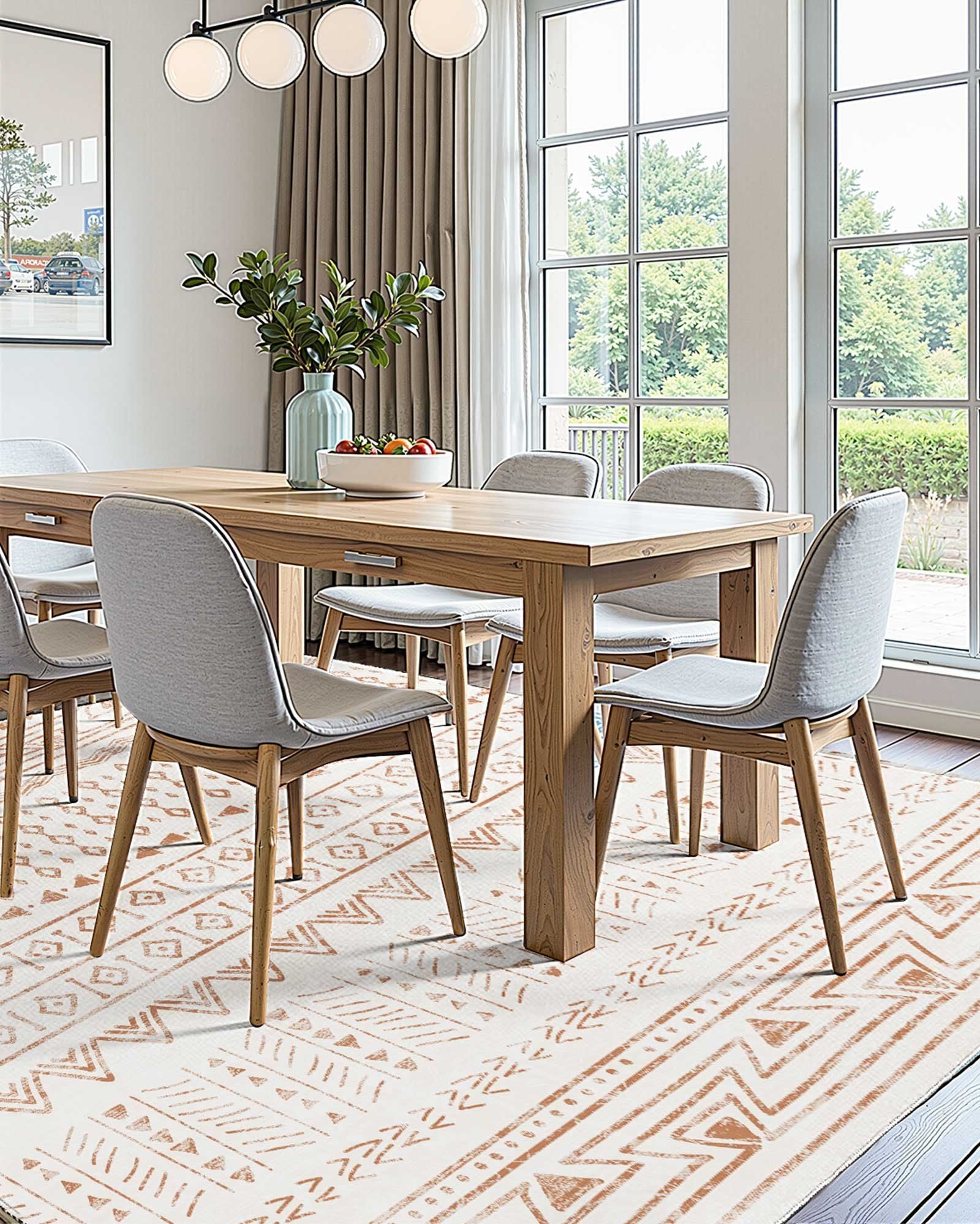 Area Rug, 1828.8x2743.2mm Large Washable Rug, Non-Slip Tear-Resistant Soft Carpet, Pet & Child Friendly Modern Area Rugs, Indoor Mat for Bedroom, Office, Living Room, Kids Room, Entryway, Beige