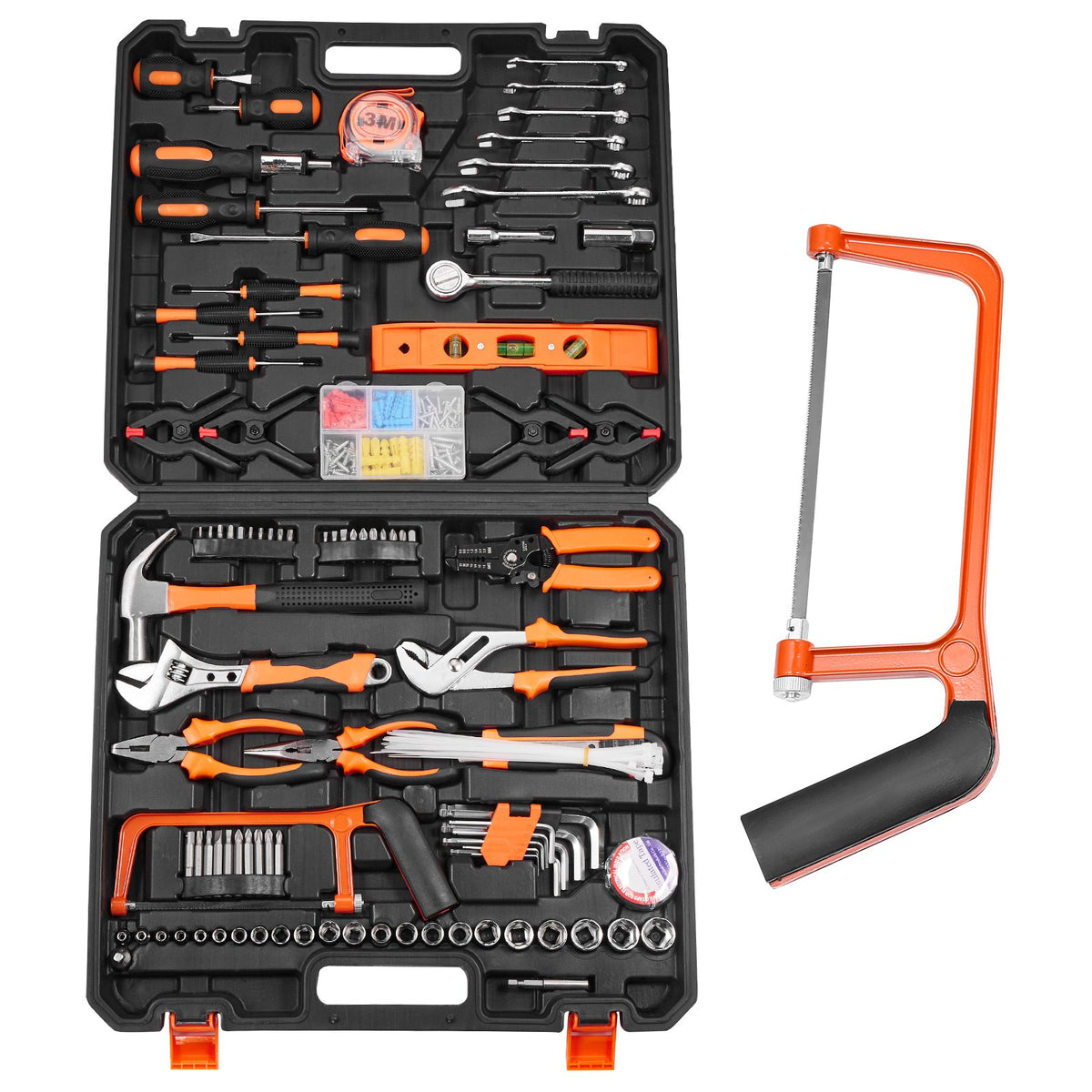 VEVOR Tool Kit 216 Piece General Household Hand Tool Set with Portable Tool Case