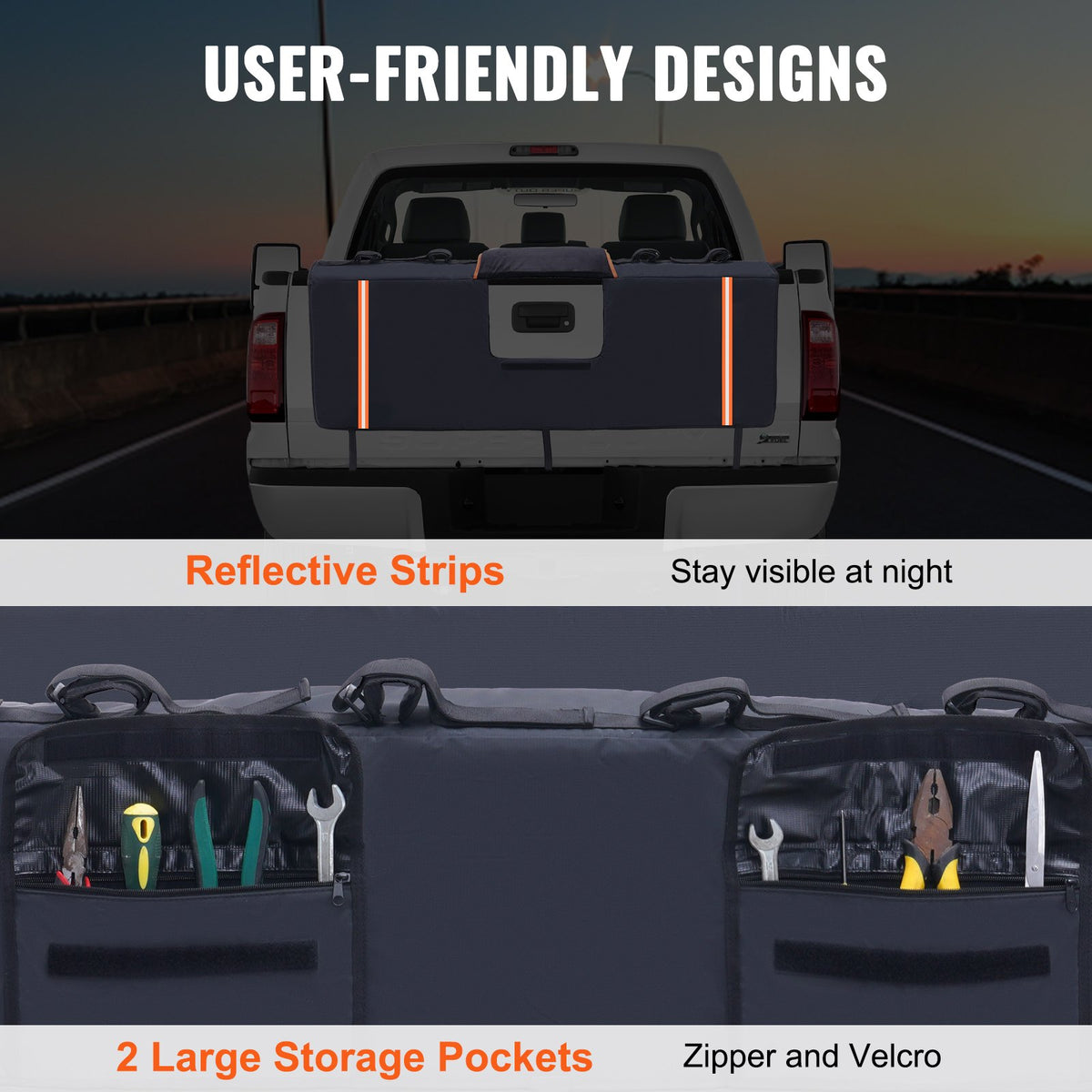 VEVOR 53-inch Tailgate Pad 5-Bike Pickup Truck Bed Tailgate Pad Protector Cover