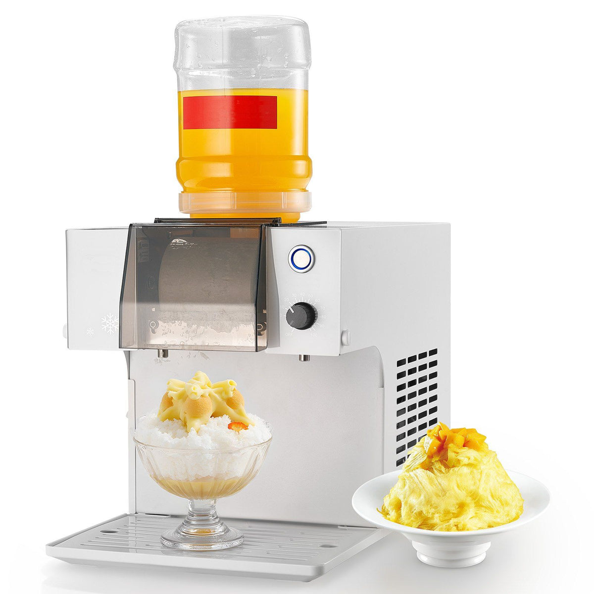 Snowflake Ice Machine, 80KG/24H Snowflake Ice Maker, Ice-Shaver Machine with Stainless Steel Blade, Electric Snow Cone Maker with 1.8L Tank, 90S Fast Pre-Cooling, for Home &amp; Small Gatherings