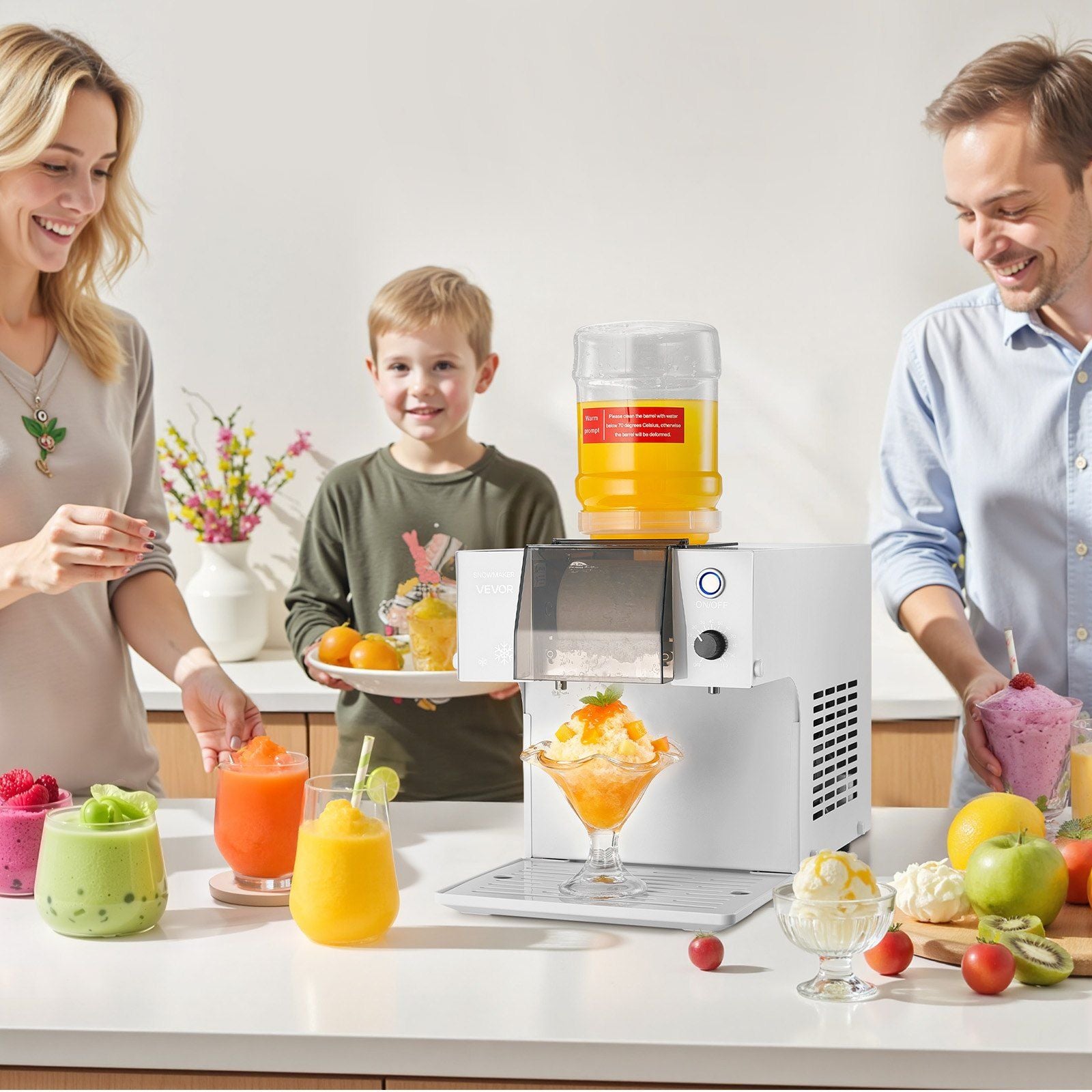 Snowflake Ice Machine, 80KG/24H Snowflake Ice Maker, Ice-Shaver Machine with Stainless Steel Blade, Electric Snow Cone Maker with 1.8L Tank, 90S Fast Pre-Cooling, for Home & Small Gatherings