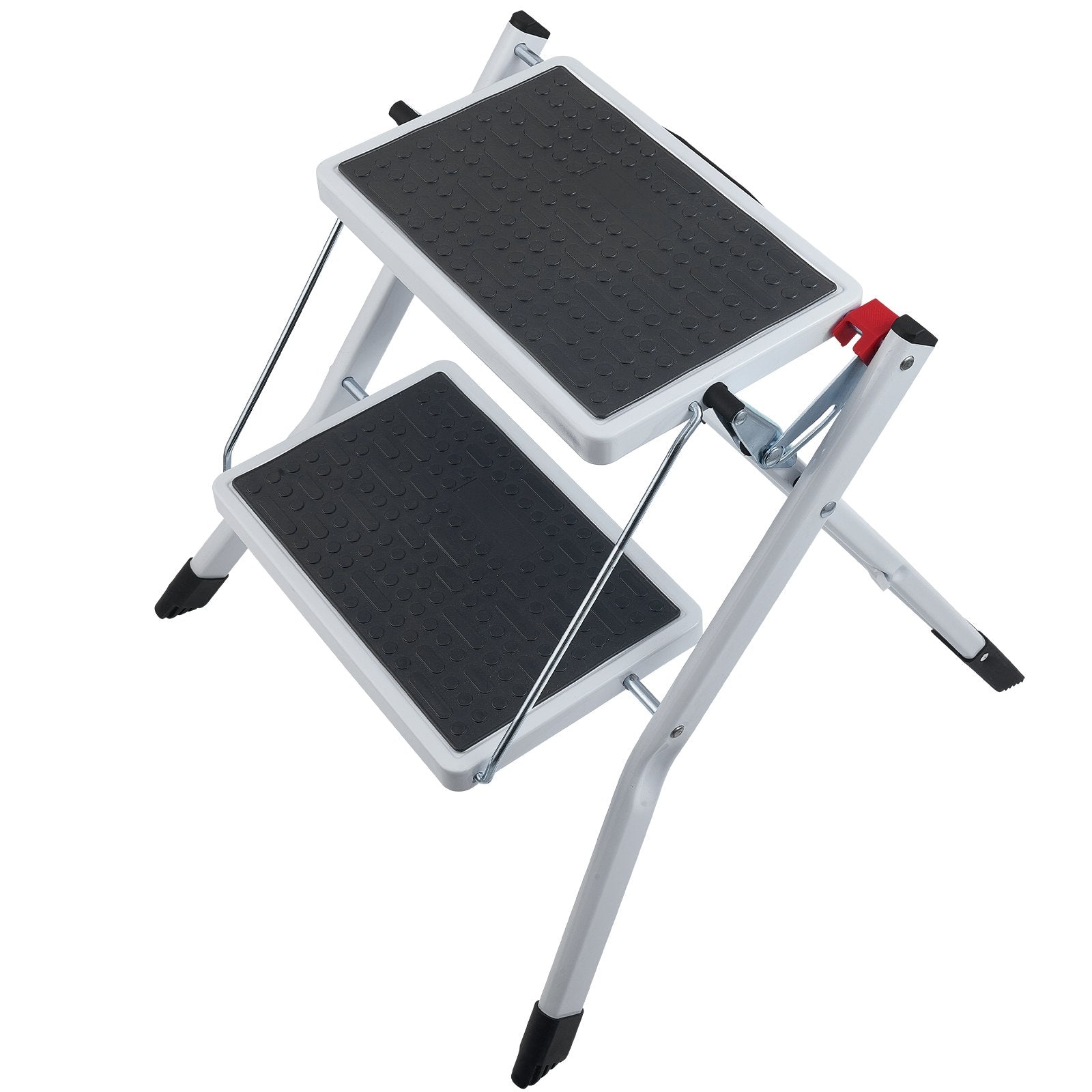 VEVOR Step Ladder 2-Step 150kg Capacity, Ergonomic Folding Steel Step Stool with Wide Anti-Slip Pedal, Sturdy Step Stool for Adults Toddlers, Multi-Use for Household, Kitchen, Office, RVs