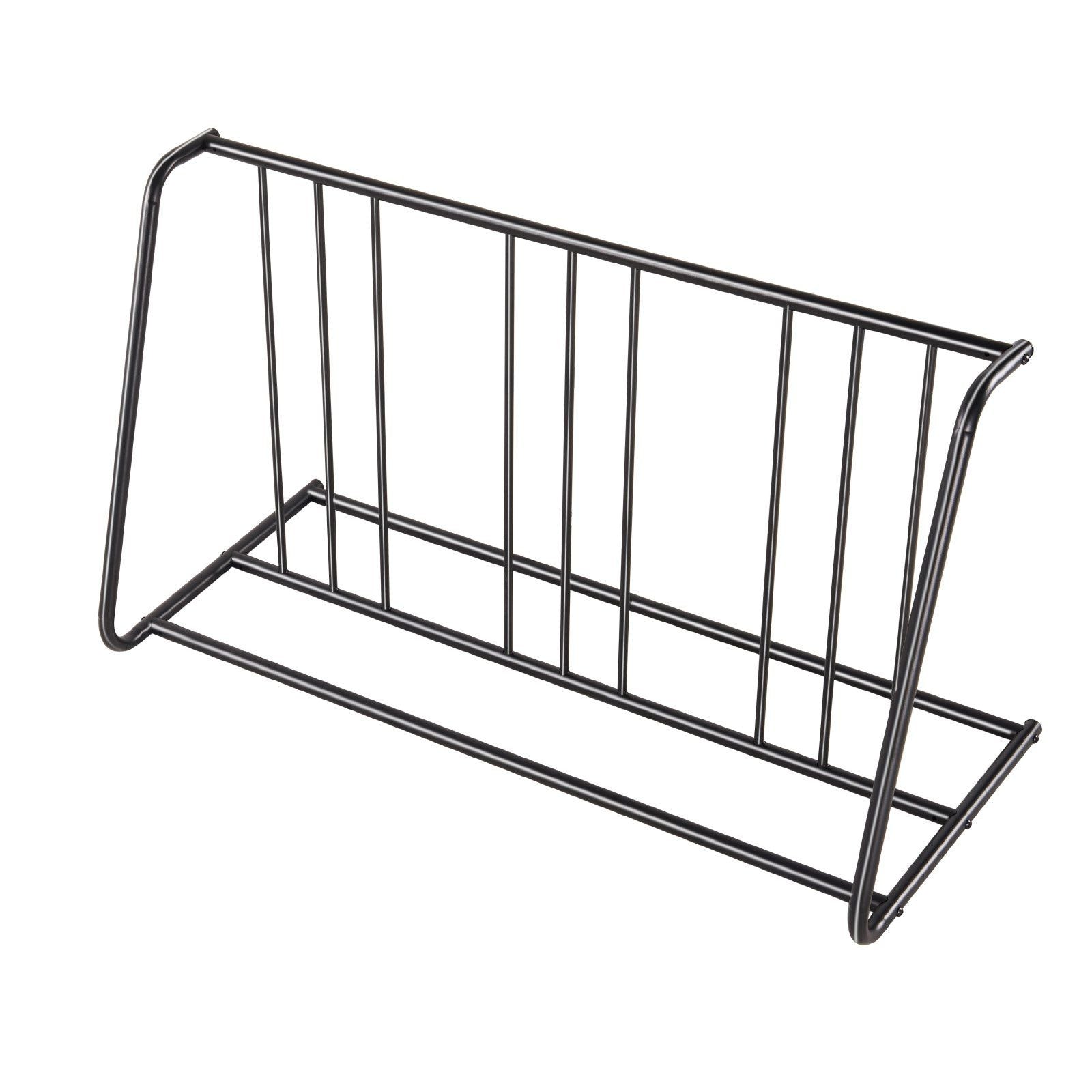 Bike Rack, Fits Tire Width 3 Inch/76.2 mm, Carbon Steel Double-Sided Grid Bike Rack Stand, Freestanding Bicycle Storage Holder for Curbside, Garage, Indoor, Outdoor Parking, 6-Bicycle Capacity