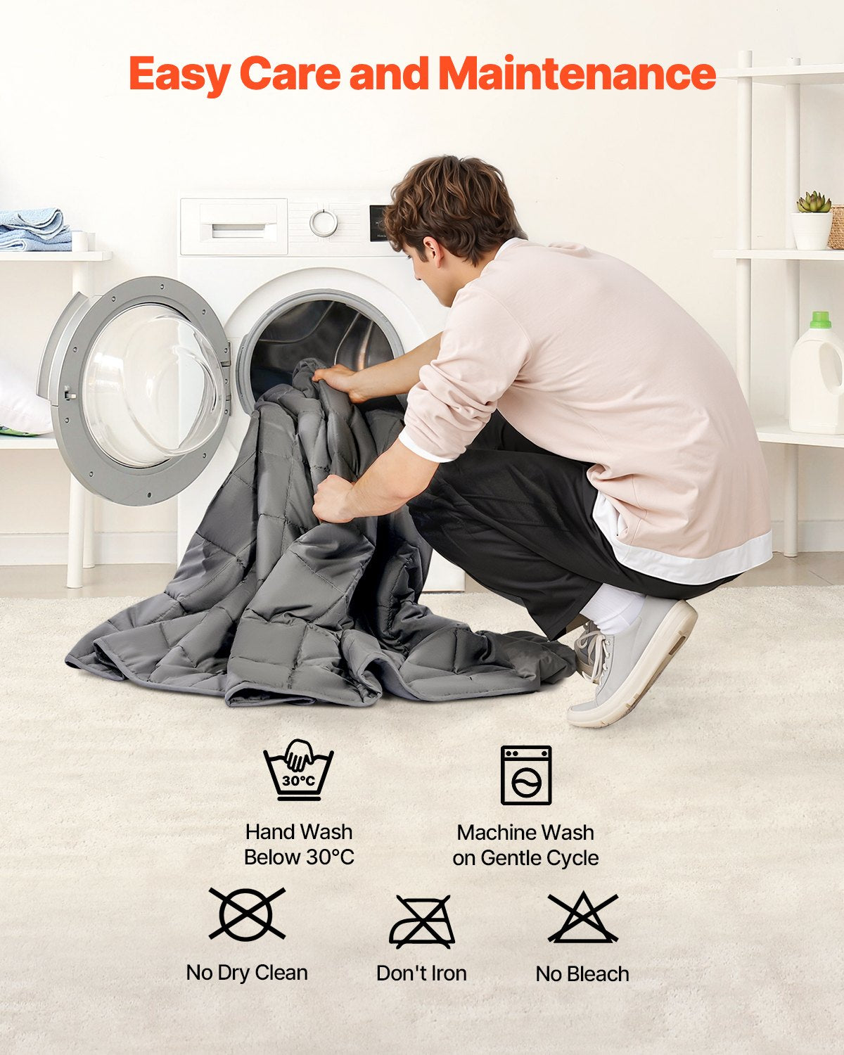 VEVOR Weighted Blanket, 11 kg, 2235 x 2640 mm King Size, Cooling Breathable Heavy Blanket with Glass Beads, All-Season Use, Suitable for 113-140 kg Adults, Anxiety Stress Relief, Improve Sleep, Grey
