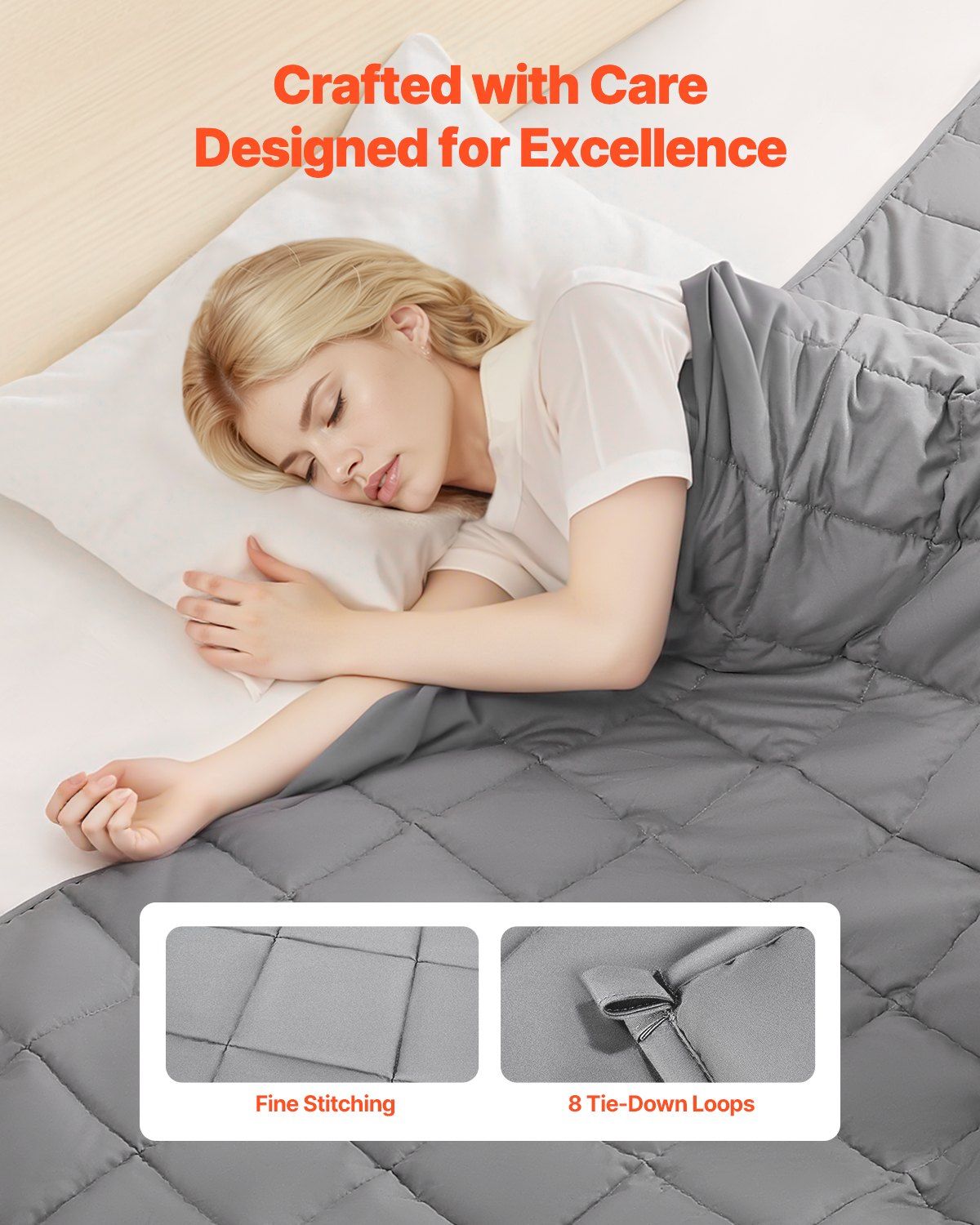 Weighted Blanket, 11 kg, 1524 x 2032 mm Queen Size, Cooling Breathable Heavy Blanket with Glass Beads, All-Season Use, Suitable for 113-140 kg Adults, Anxiety Stress Relief, Improve Sleep, Grey