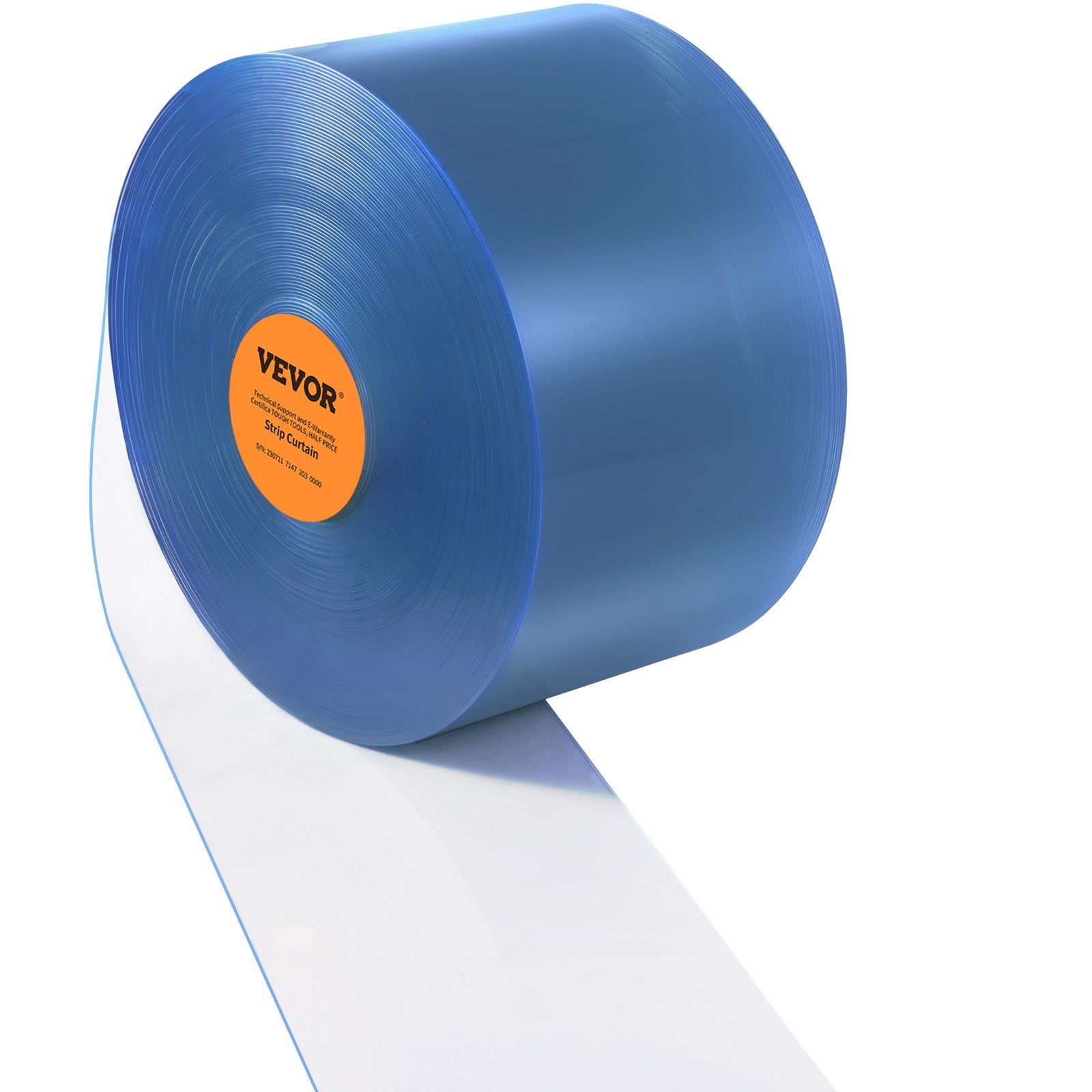 VEVOR Strip Curtain, 2500 cm L x 20 cm W x 2 mm Thickness, Clear PVC Smooth Curtain Strip Door Bulk Roll, Plastic Door Strips for Doorways of Supermarket, Garage, Warehouse, Barn, Pet Animal House