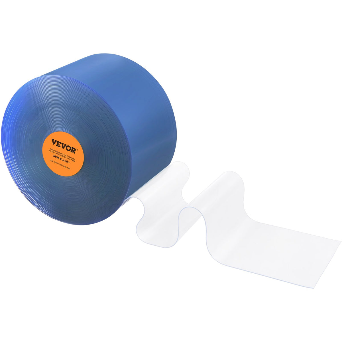 VEVOR Strip Curtain, 2500 cm L x 20 cm W x 2 mm Thickness, Clear PVC Smooth Curtain Strip Door Bulk Roll, Plastic Door Strips for Doorways of Supermarket, Garage, Warehouse, Barn, Pet Animal House