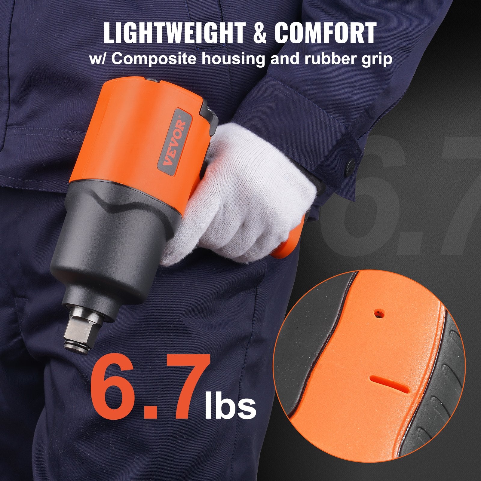 VEVOR Air Impact Wrench, 3/4-Inch Drive Air Impact Gun, Up to 1870ft-lbs Nut-busting Torque, Composite Pneumatic Impact Wrench for Auto_epairs_nd_aintenance Heavy Duty