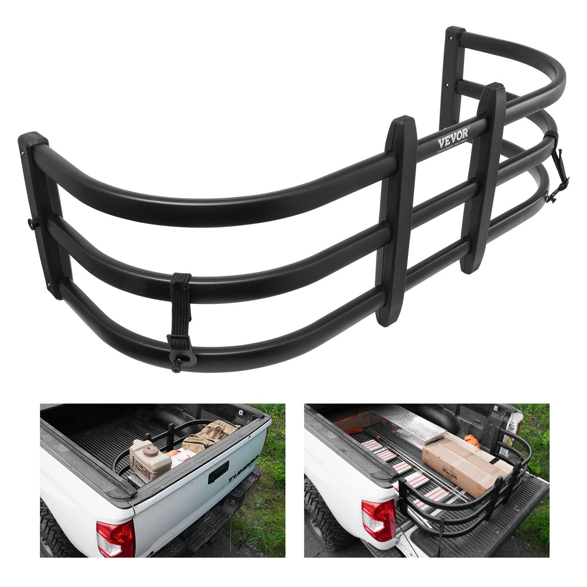 VEVOR Truck Bed Extender, Aluminum Retractable Tailgate Extender, 131cm-162.6cm Adjustable Length, Fits for Ridgeline, Tacoma, Gladiator, Colorado/Canyon, Frontier, and Ranger