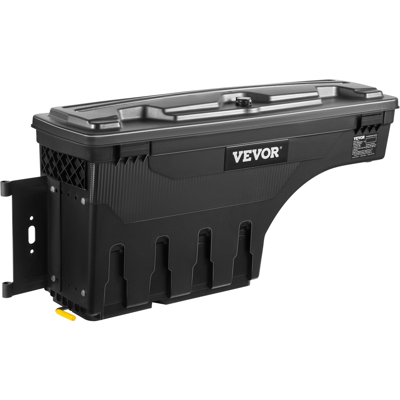 VEVOR Truck Bed Storage Box, Lockable Swing Case with Password Padlock, 6.6 Gal/25 L ABS Wheel Well Tool Box, Waterproof and Durable, Compatible with Ford F-150 2015-2021, Drivers Side
