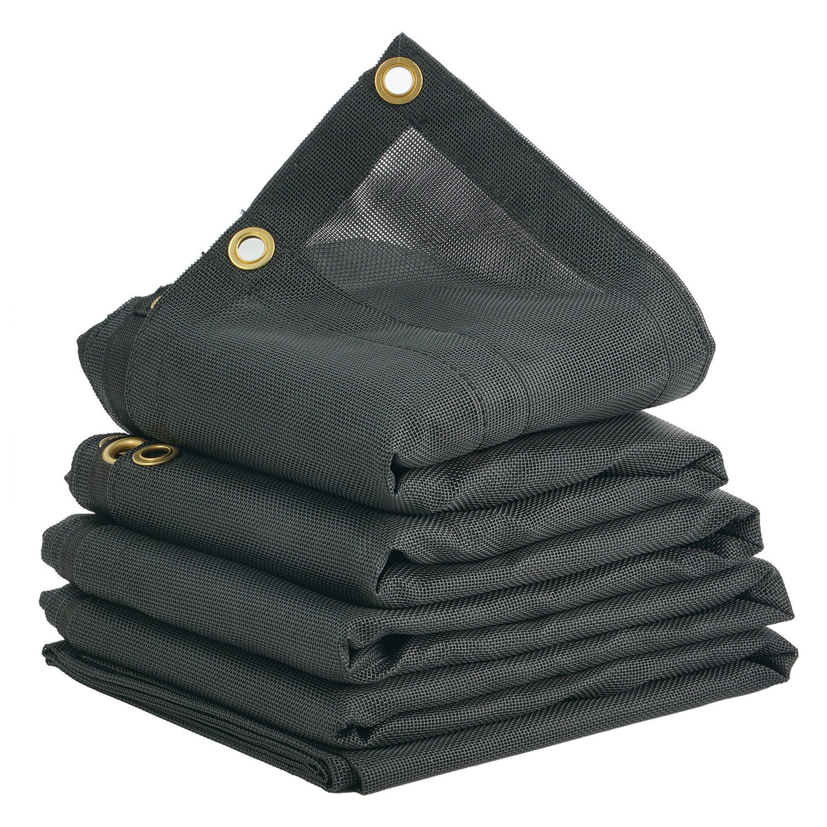 VEVOR Dump Truck Mesh Tarp, 5 x 14 ft, PVC Coated Black Heavy Duty Cover with 5.5" 18oz Double Pocket, Brass Grommets, Reinforced Double Needle Stitch Webbing Fits Manual or Electric Dump Truck System