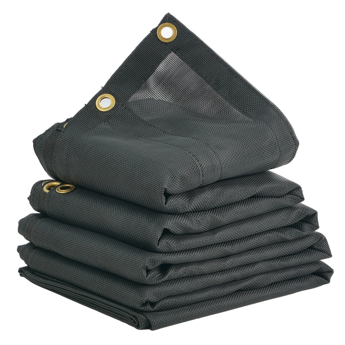 VEVOR Dump Truck Mesh Tarp, 5 x 14 ft, PVC Coated Black Heavy Duty Cover with 5.5" 18oz Double Pocket, Brass Grommets, Reinforced Double Needle Stitch Webbing Fits Manual or Electric Dump Truck System
