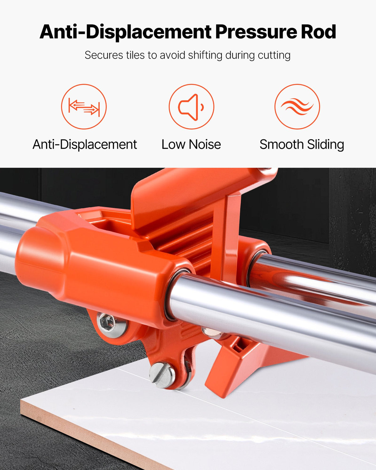 VEVOR 430mm Manual Tile Cutter for Wall & Polished Tiles,Double Rails for Precise Cutting, Tungsten Carbide Wheel,Non-Slip Handle,Anti-Displacement Pressure Rod,Precise Cuts for Pros & Beginners