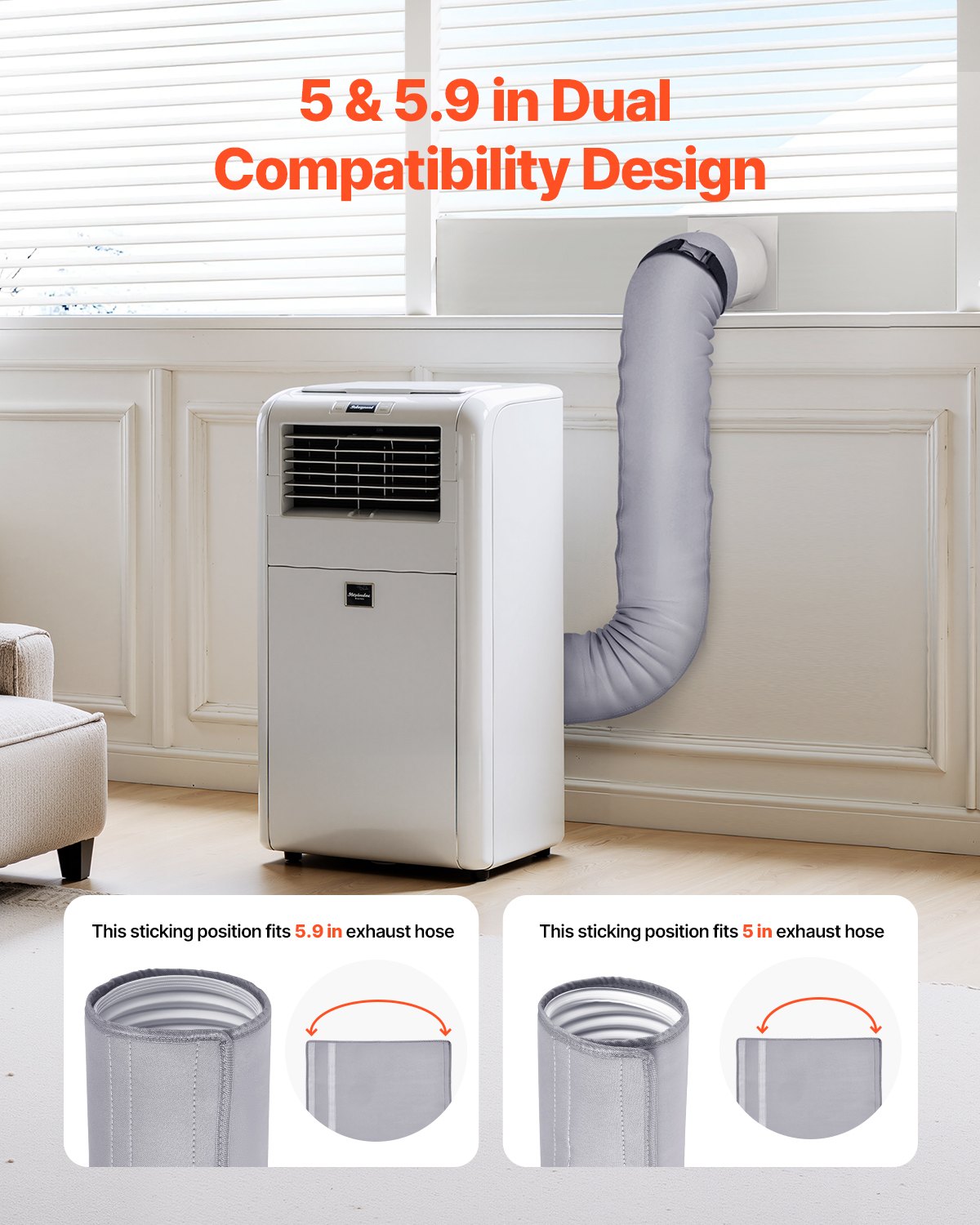 VEVOR Air Conditioner Hose Cover Wrap Portable AC Insulated Exhaust Hose Sleeve