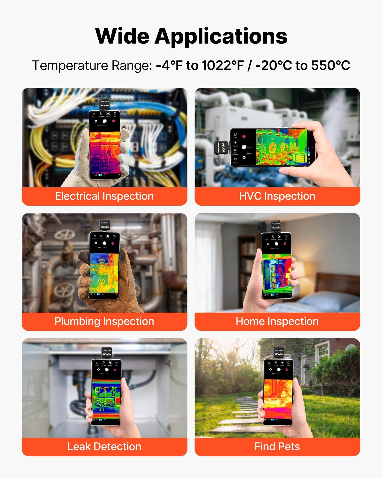 Thermal Imaging Camera for Android, 320 x 240 TISR Super Resolution, 25HZ Refresh Rate Infrared Thermal Imager for Smartphone Tablet, 160 x 120 IR Resolution, -20°C to 550°C & 15 Color Palettes