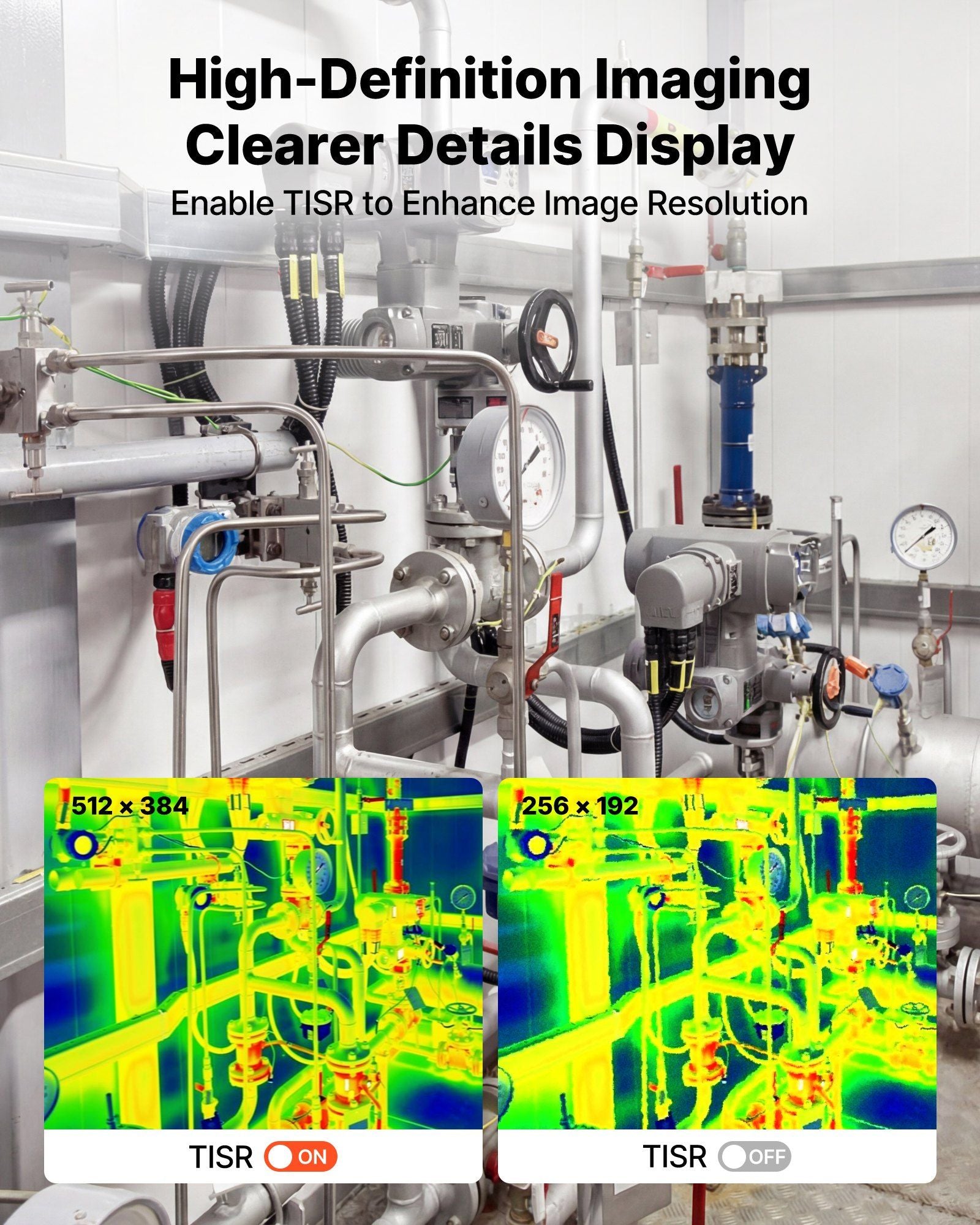 Thermal Imaging Camera for Android & iOS, 512 x 384 Super Resolution, 25HZ Refresh Rate Infrared Thermal Imager for Smartphone Tablets, 256 x 192 IR Resolution, -20°C to 550°C & 6 Color Palettes