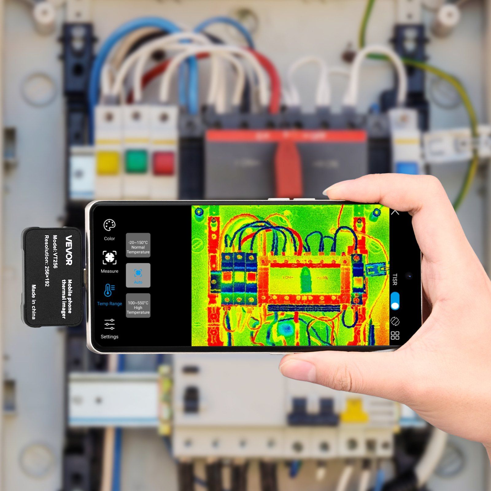Thermal Imaging Camera for Android & iOS, 512 x 384 Super Resolution, 25HZ Refresh Rate Infrared Thermal Imager for Smartphone Tablets, 256 x 192 IR Resolution, -20°C to 550°C & 6 Color Palettes
