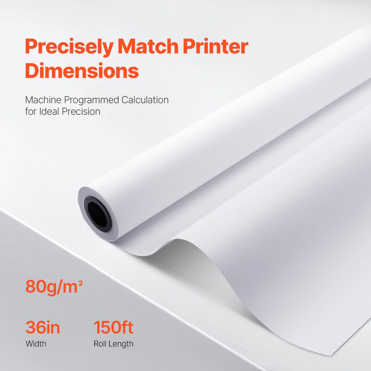 Wide Format Paper, 914.4 mm x 45.7 m Plotter Paper, 4 Rolls CAD Bond Rolls with 50.8 mm Core, 15 KG Plotter Paper Rolls, for CAD Drawings, Engineering Plans, GIS Maps & Architectural Designs