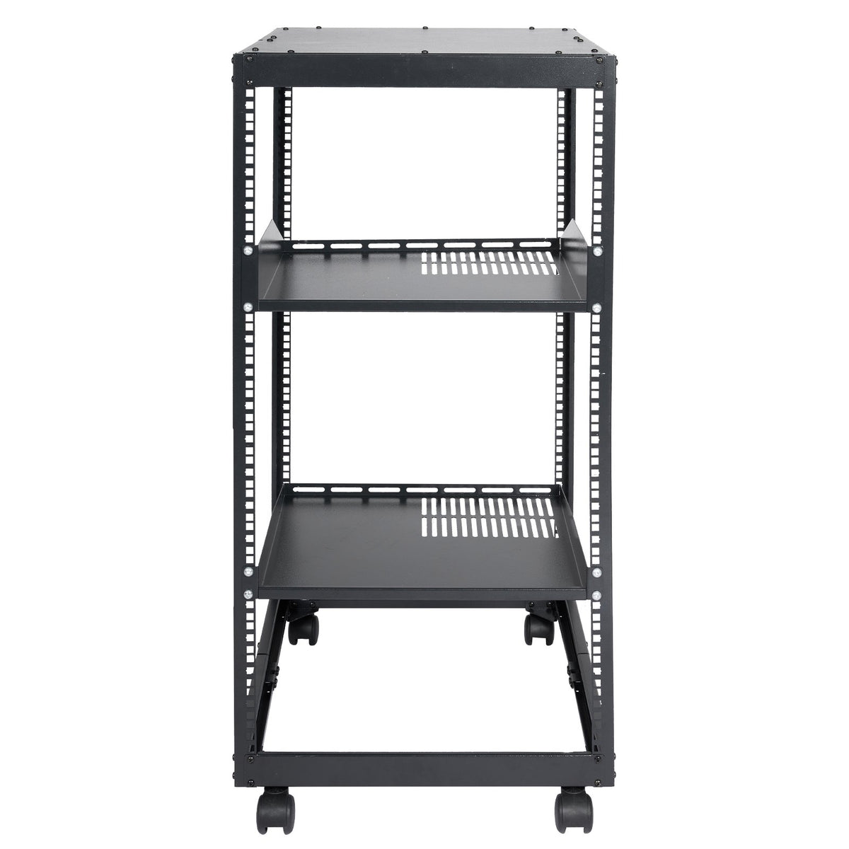 VEVOR 20U Open Frame Server Rack, 15''-40'' Adjustable Depth, Free Standing or Wall Mount Network Server Rack, 4 Post AV Rack with Casters, Holds All Your Networking IT Equipment AV Gear Router Modem