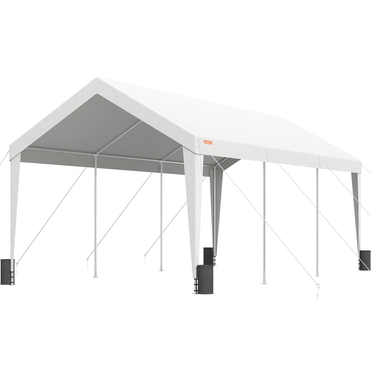VEVOR Carport Car Canopy Garage Shelter Tent 10x20ft with 8 Poles for Auto Boats