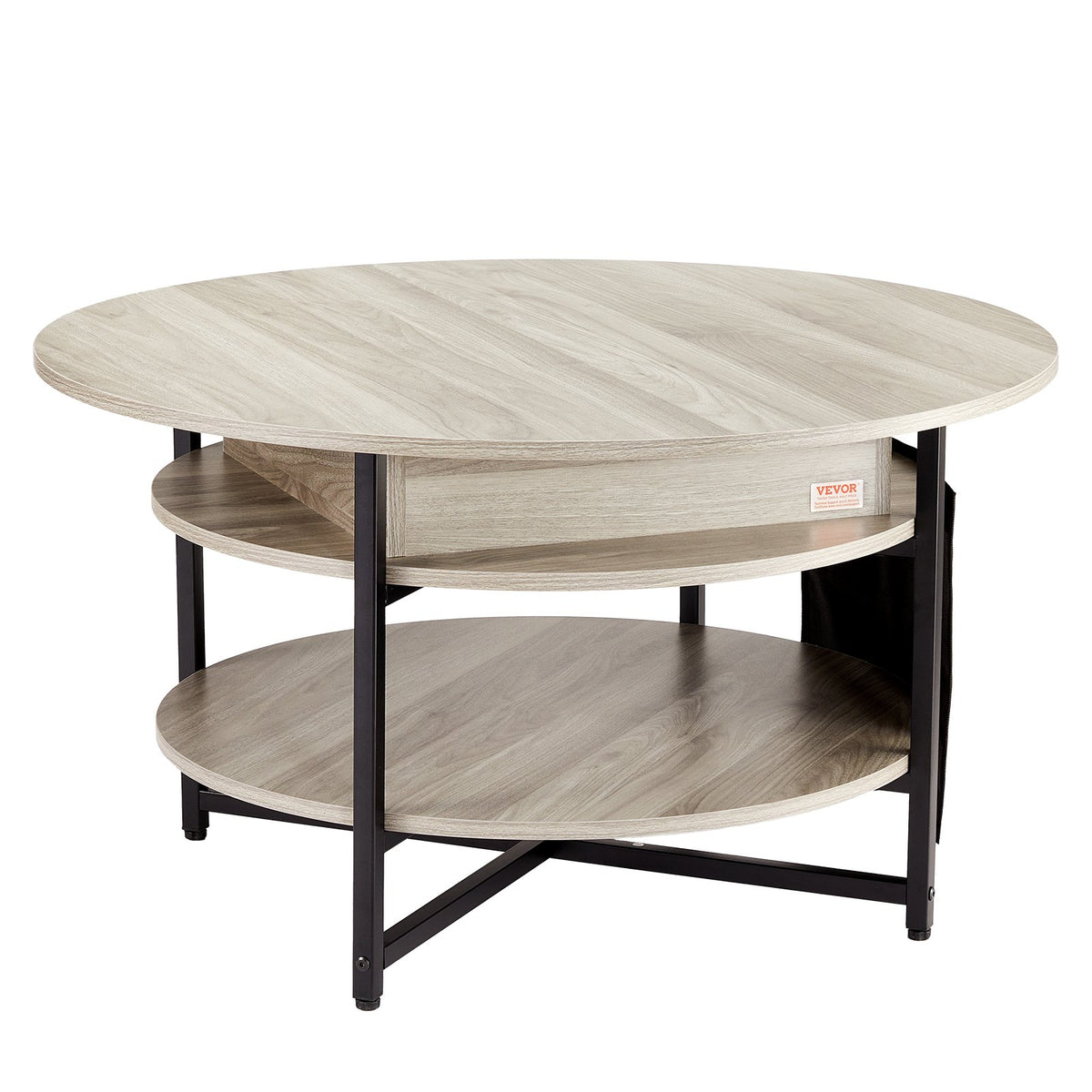 VEVOR Lift Top Coffee Table 35.3&quot; Round Coffee Table for Living Room White