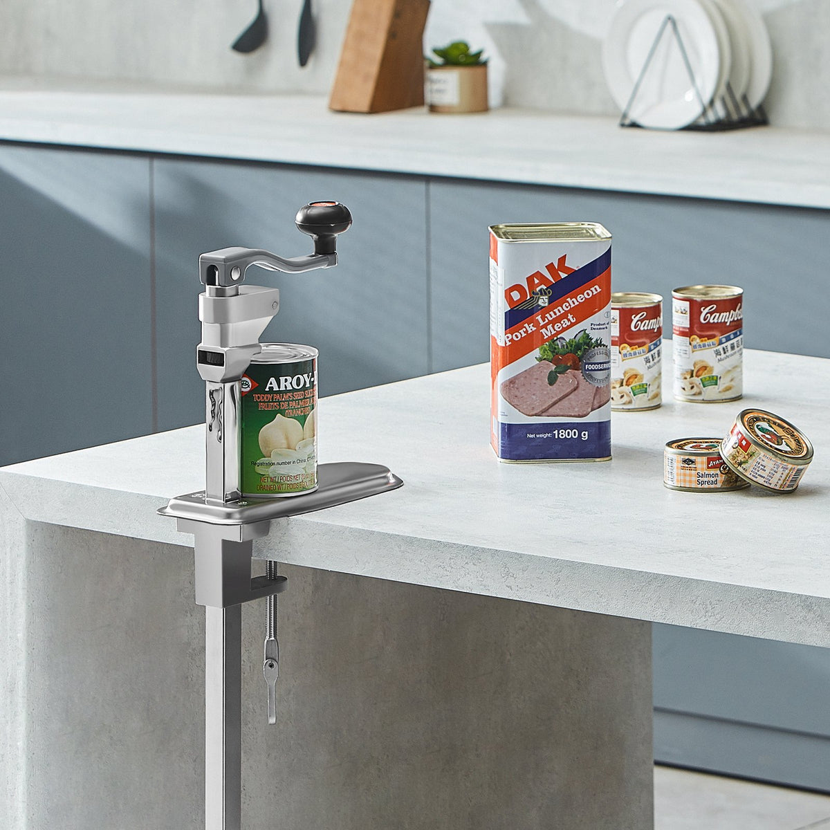 VEVOR Manual Can Opener, Commercial Table Clamp Opener for Large Cans, Heavy Duty Can Opener with Base, Adjustable Height Industrial Jar Opener For Cans Up to 40cm Tall, for Restaurant Hotel Home Bar