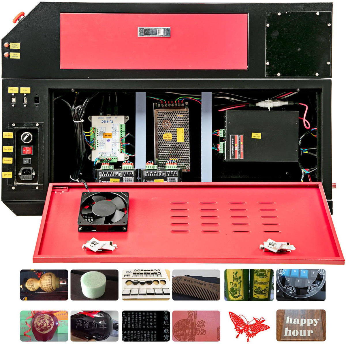 Vevor 80W CO2 Laser  Engraver Engraving Cutting Machine With Color Screen 700*500mm