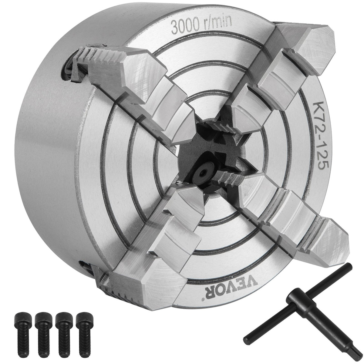 VEVOR Metal Lathe Chuck 4-Jaw Independent 5 inch Cast Iron Milling Turning CNC